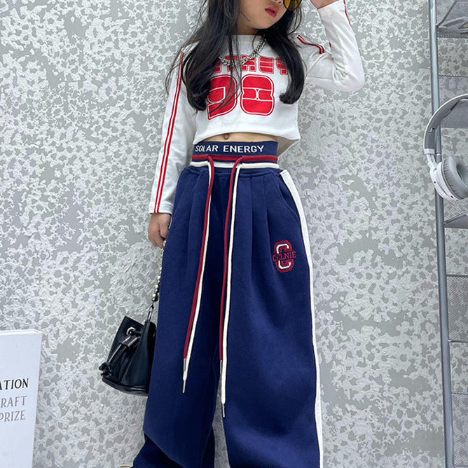 【110-150】ウエストデザインロングパンツ