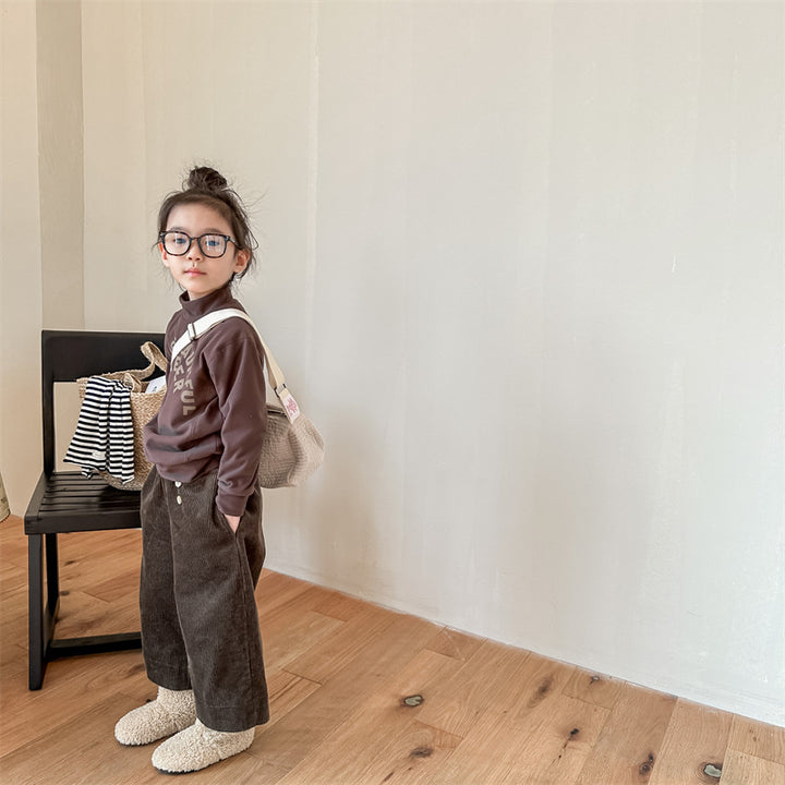 【80-130】コーデュロイワイドパンツ