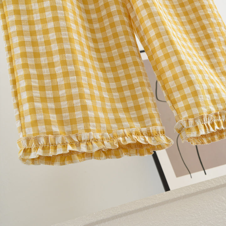 【90-140】ギンガムチェックフリルセットアップ