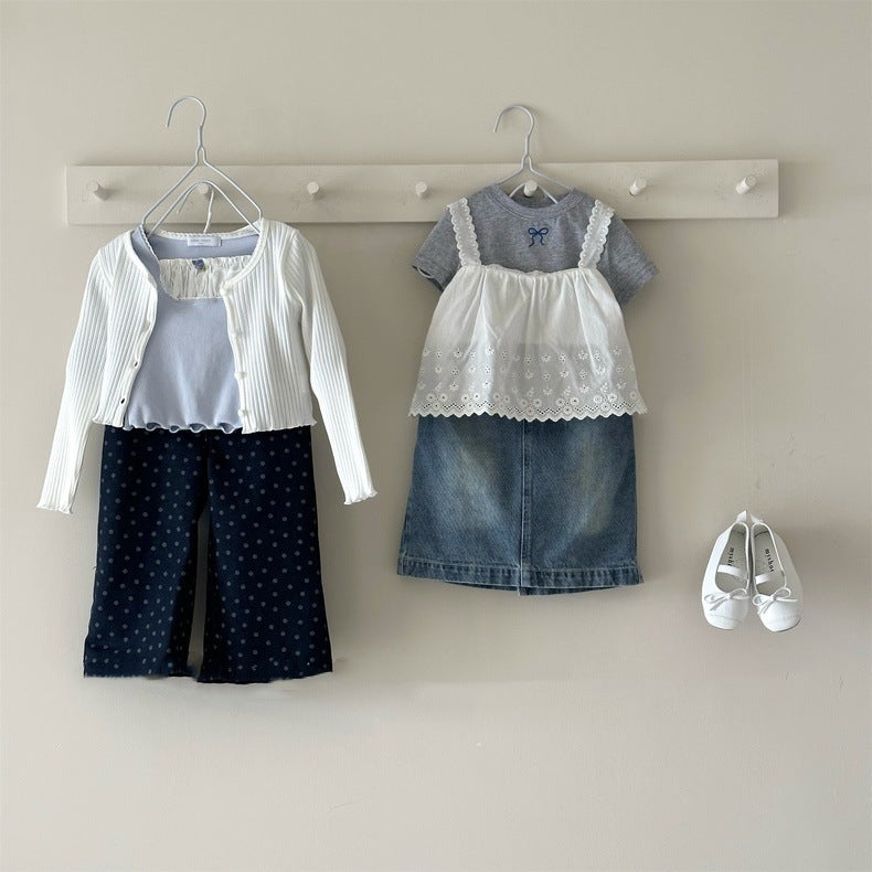 【73-120】リブメロウショートカーディガン