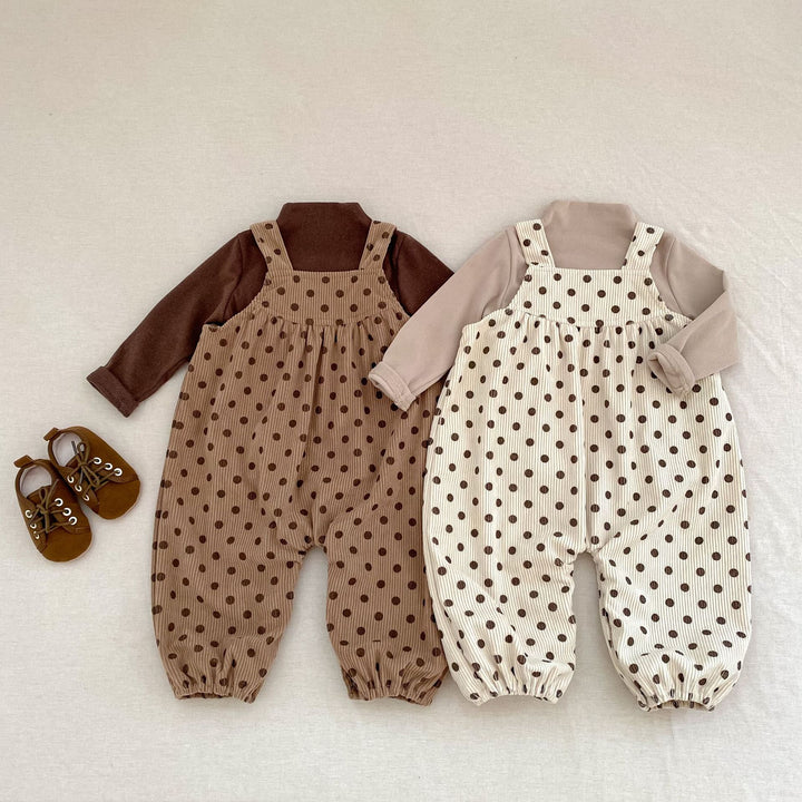 【73-100】ドット柄サロペットパンツ