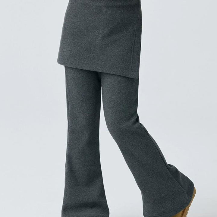 【110-150】レイヤード風フレアパンツ