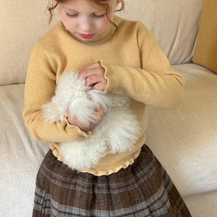 【90-150】ハイネックメロウデザインニット