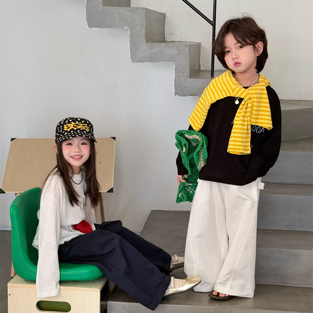 【90-150】英字デザインカジュアルロンT