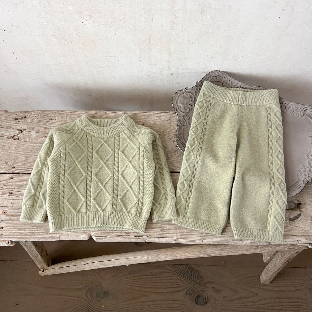 【73-110】アーガイル編みニットセットアップ