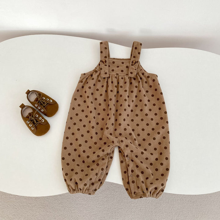 【73-100】ドット柄サロペットパンツ