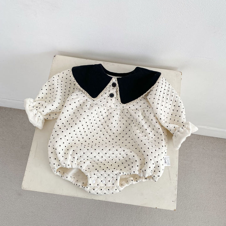 【73-100】襟付きパターンプリントロンパース