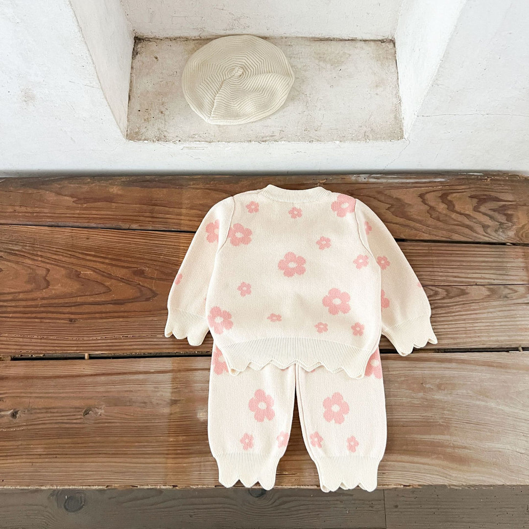 【73-100】スカラップヘム花柄セットアップ