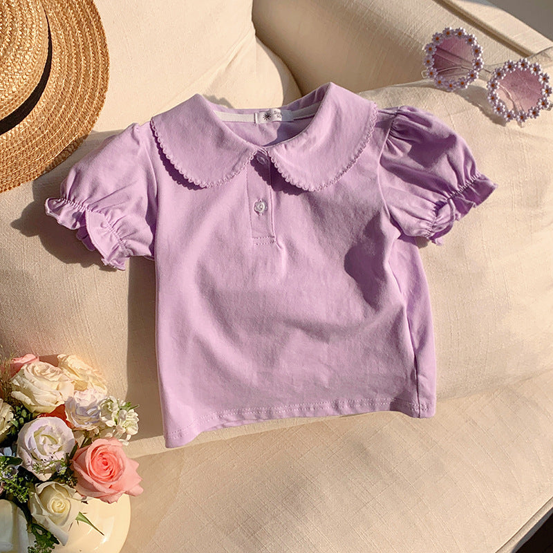 【90-140】パフスリーブポロシャツ