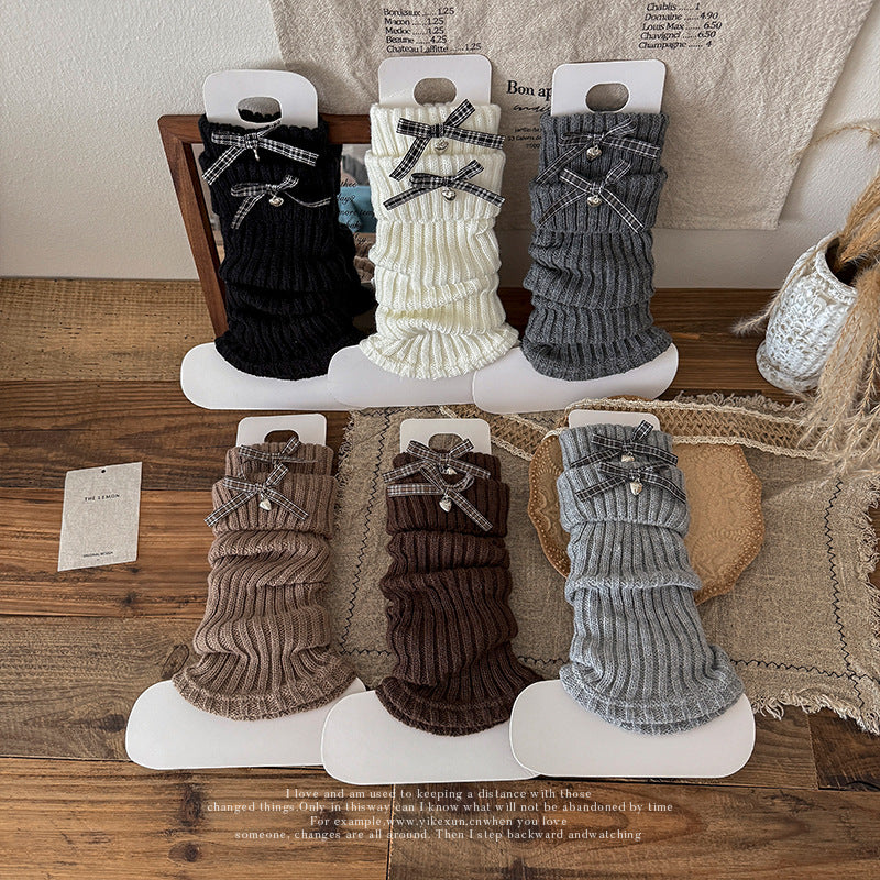 リボン＆ハートモチーフレッグウォーマー