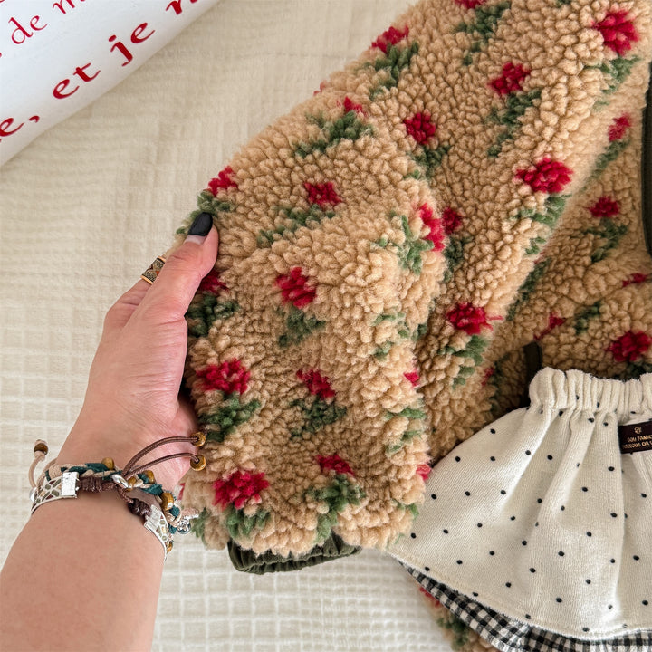 【80-130】花柄フリースジャケット