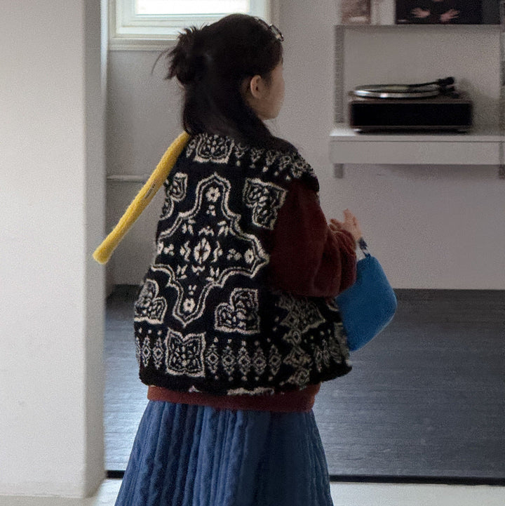 【90-150】パターンプリントあったかベスト
