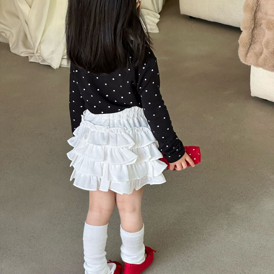 【90-140】ドット柄長袖カーディガン