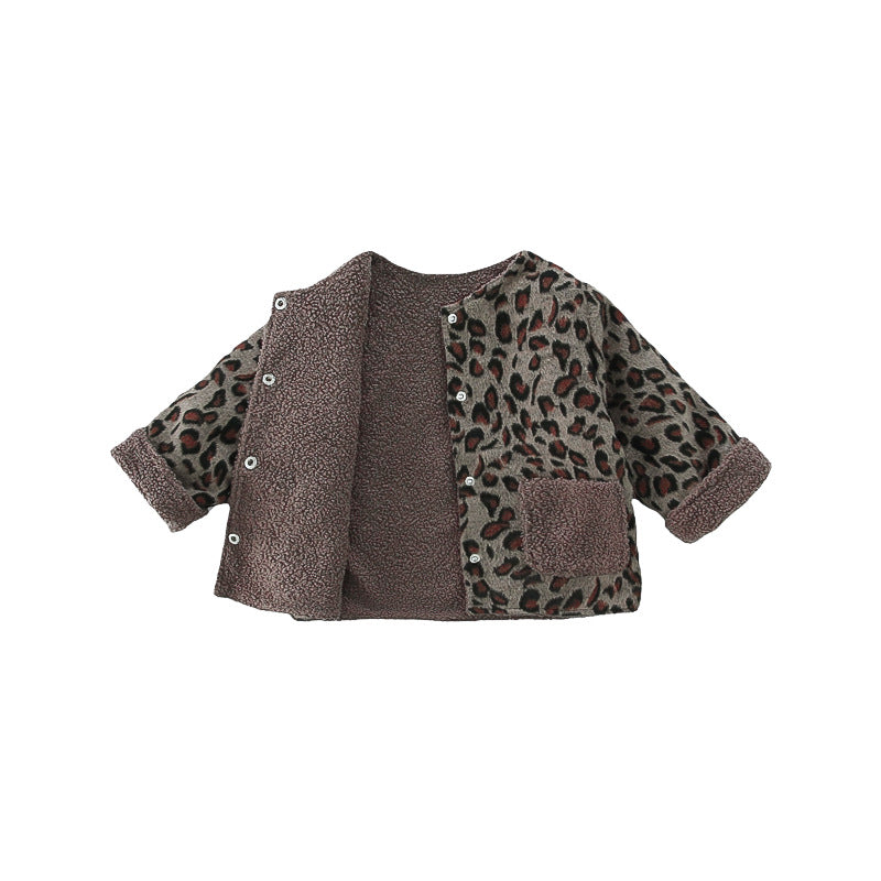 【90-140】裏ボアレオパード柄ジャケット