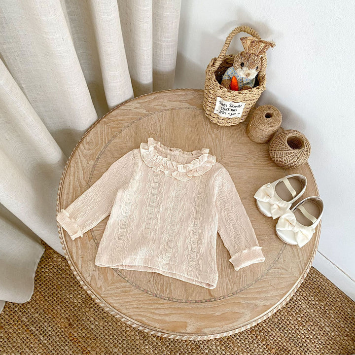 【73-110】フリルカラー長袖トップス