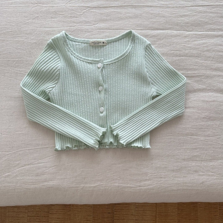 【73-120】リブメロウショートカーディガン