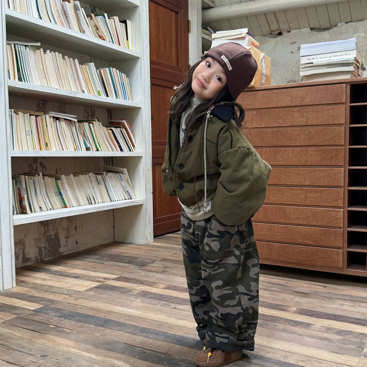 【80-130】バイカラー中綿ジャケット