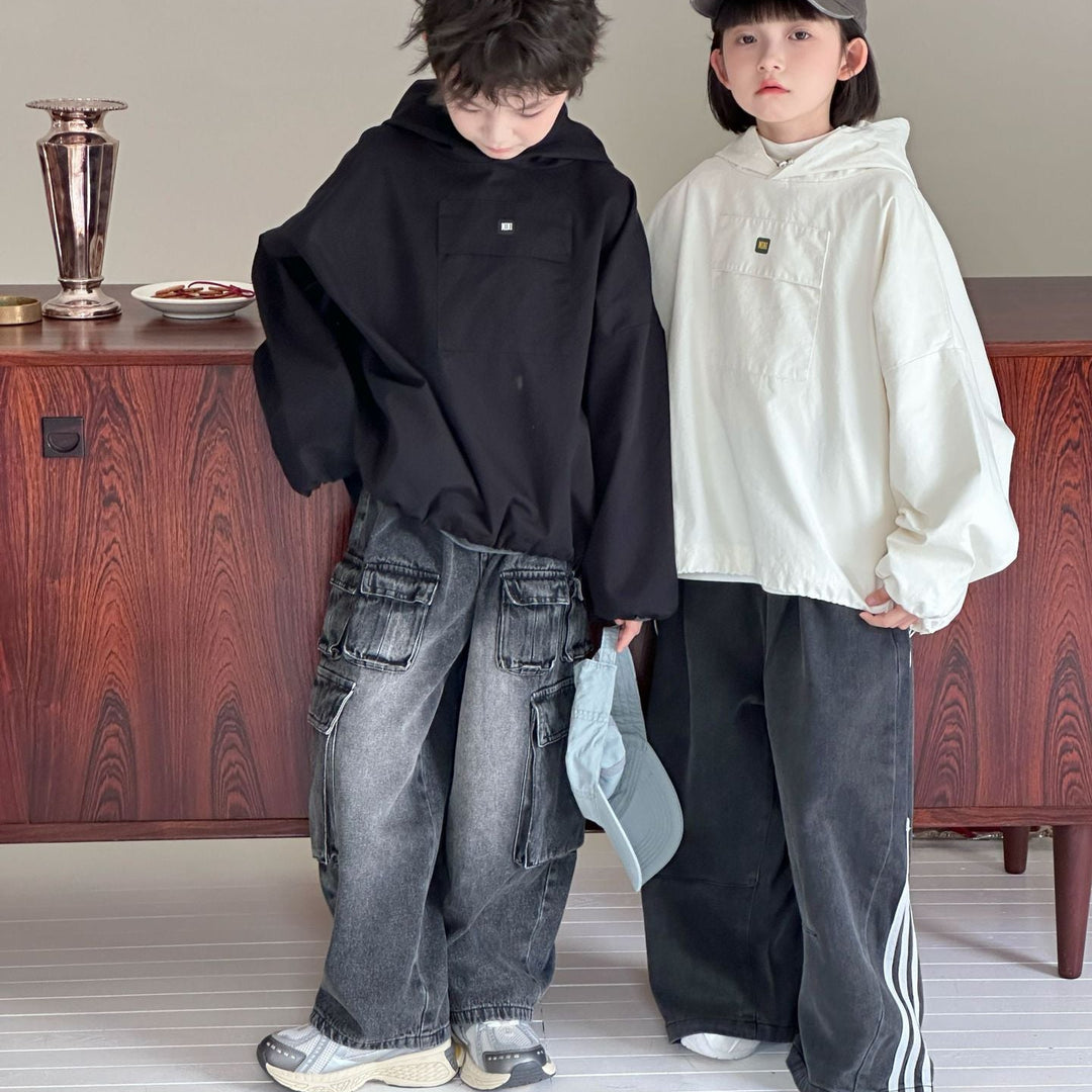 【90-150】ラインデザインルーズワイドデニム