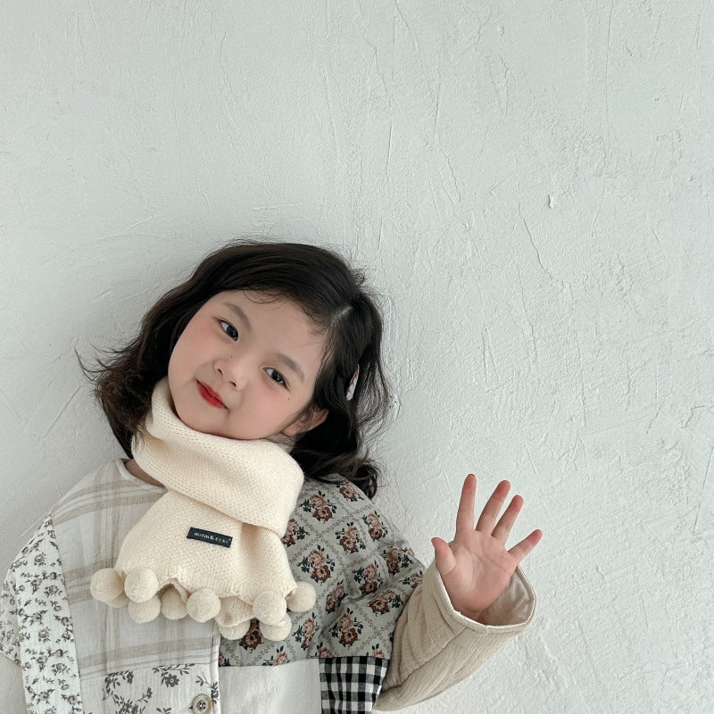 ポンポンデザインマフラー