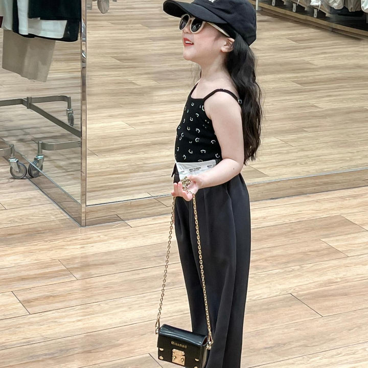 【90-140】ウエストデザインワイドパンツ
