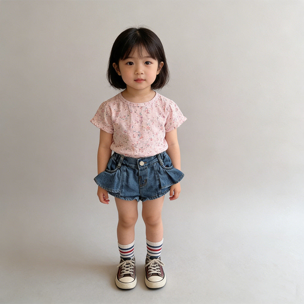 【80-130】サイドフリルショートパンツ