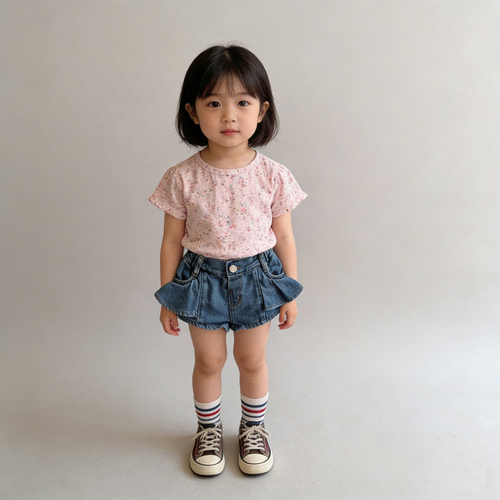 【80-130】サイドフリルショートパンツ