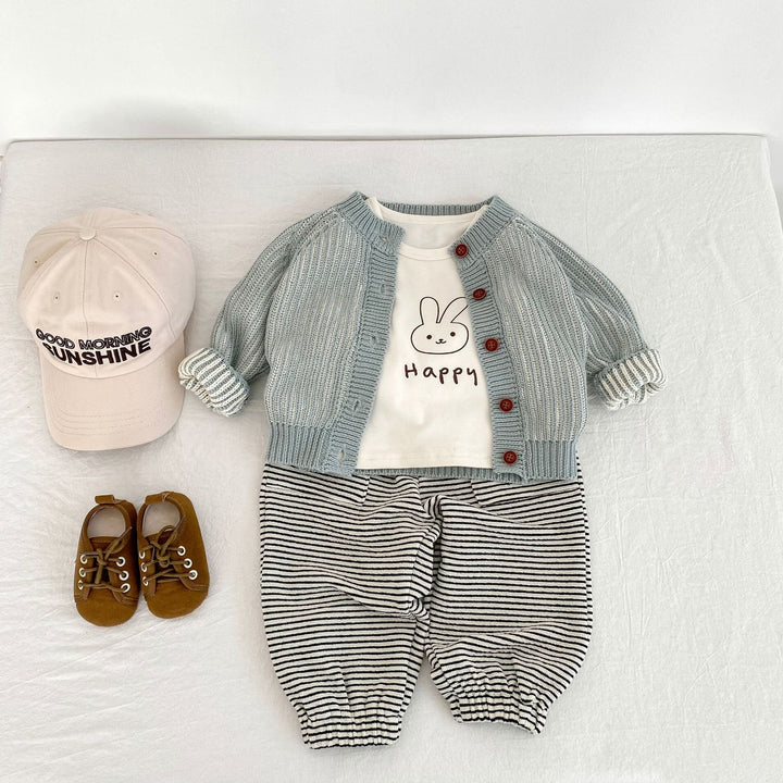 【73-100】クルーネックニットカーディガン