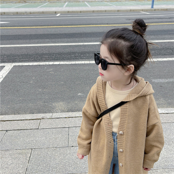 【90-140】フーディーニットロングカーディガン