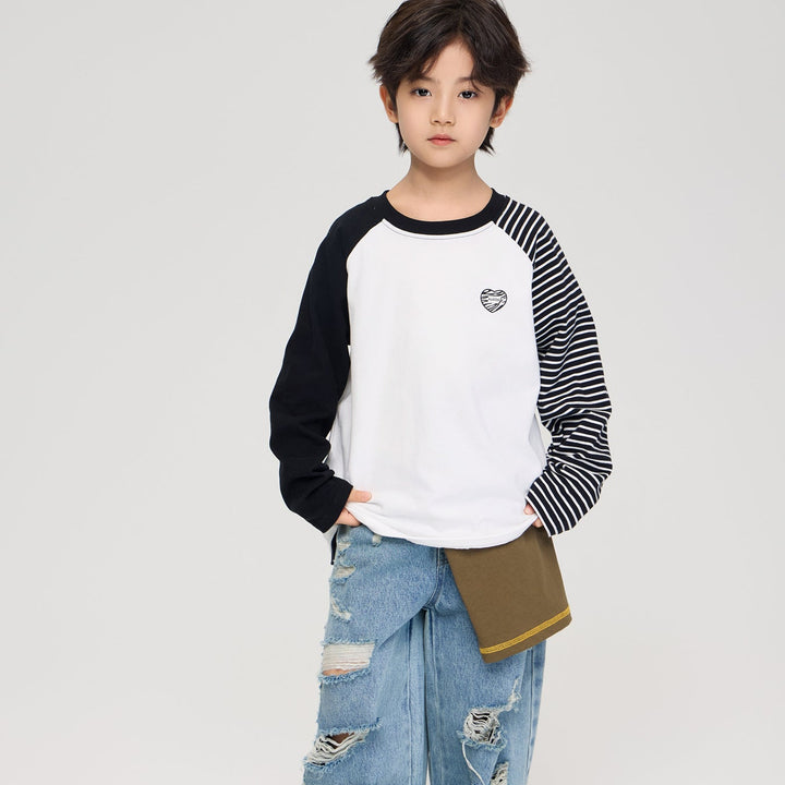 【100-150】アシンメトリーロングTシャツ