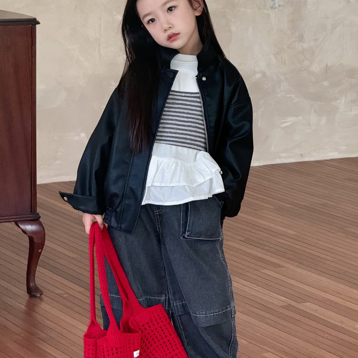 【90-150】カットオフストレートデニムパンツ