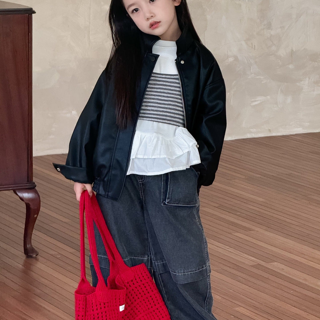 【90-150】カットオフストレートデニムパンツ