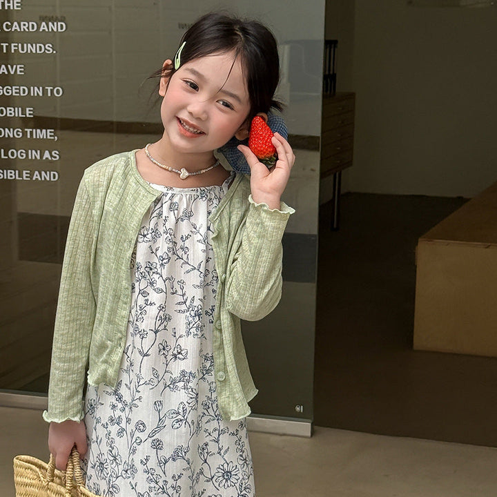 【100-150】ボタニカル柄キャミソールワンピース