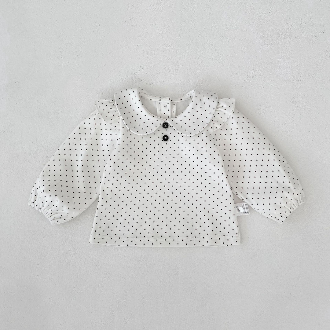 【73-110】フリルデザインドット柄セットアップ