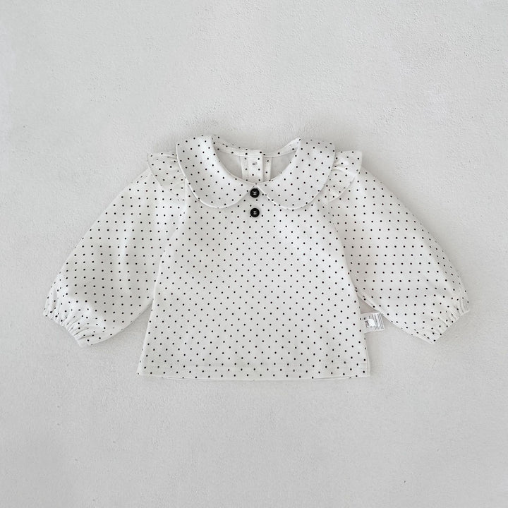 【73-110】フリルデザインドット柄セットアップ