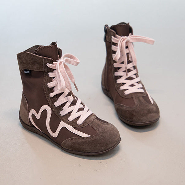 【16.0-22.0】ラインデザインレースアップブーツ
