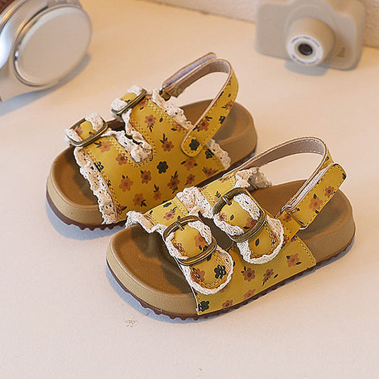 【14.0-21.5】花柄レースデザインサンダル