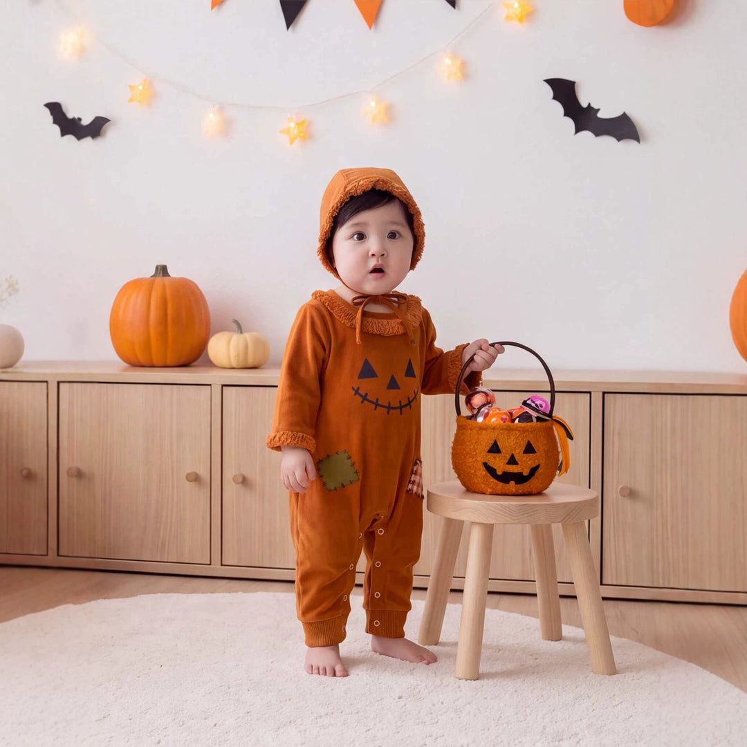 【73-90】パンプキンロンパース