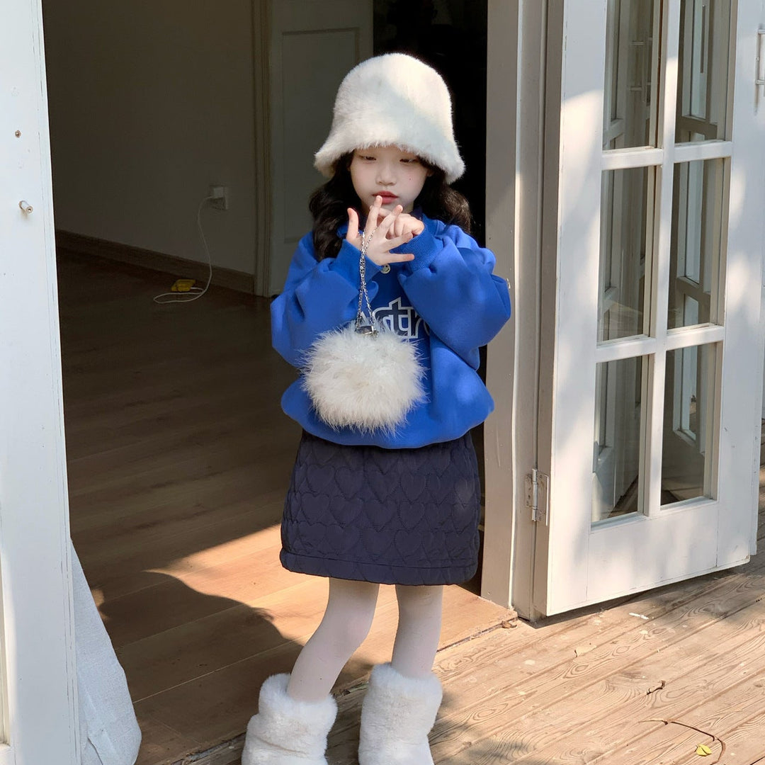 【90-140】ハート柄キルティングスカート