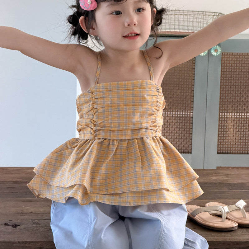 【90-140】フリルヘムバックデザインキャミソール