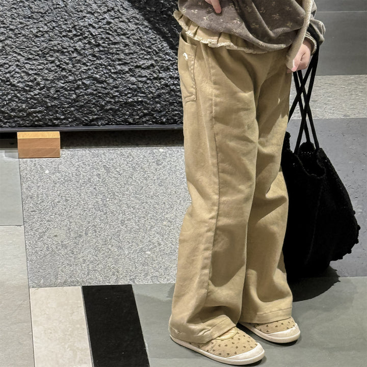 【80-130】ウエストフリルロングパンツ