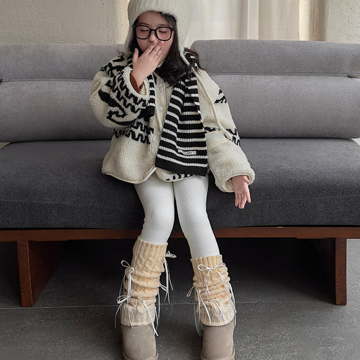 【90-150】リボンレッグウォーマーレギンス