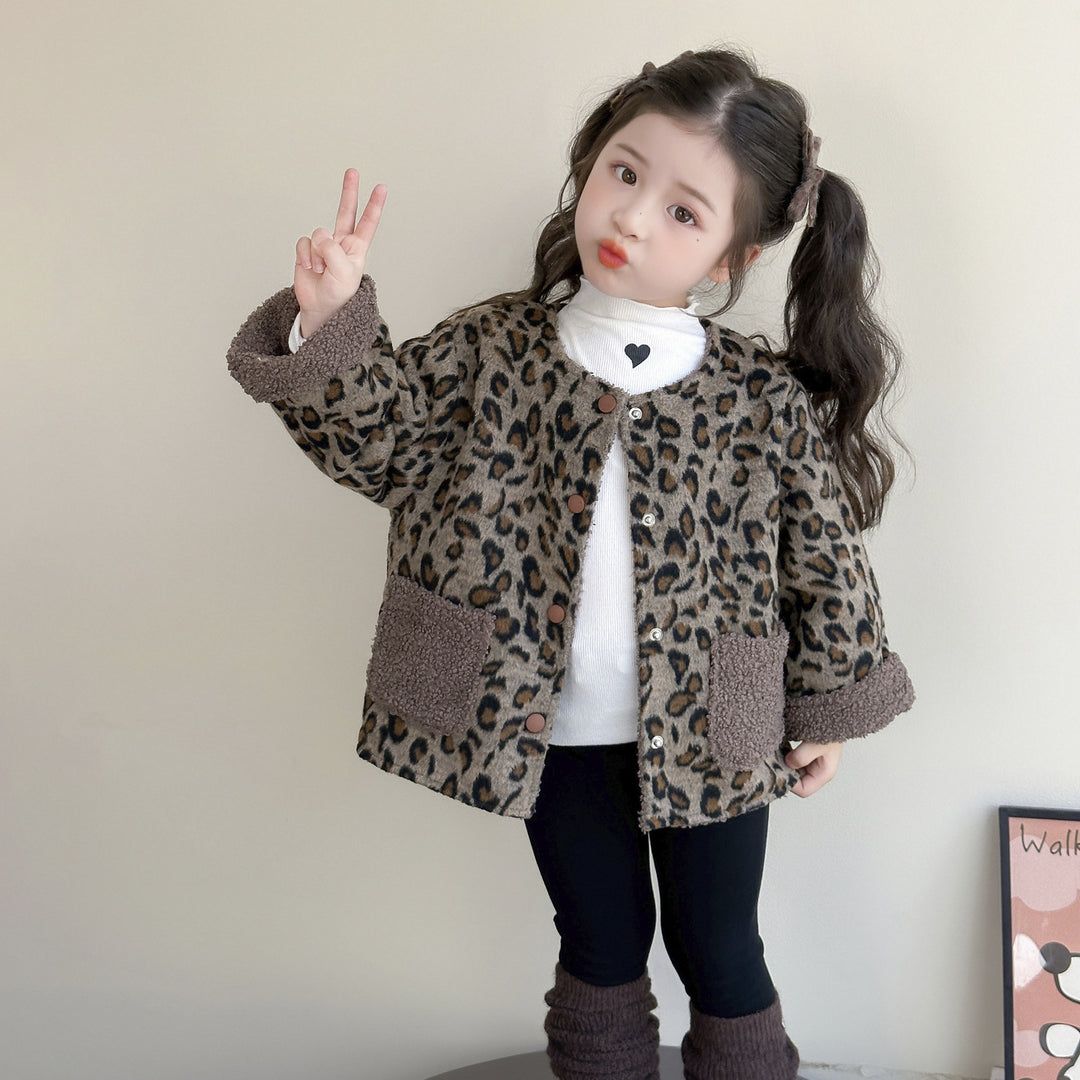 【90-140】裏ボアレオパード柄ジャケット