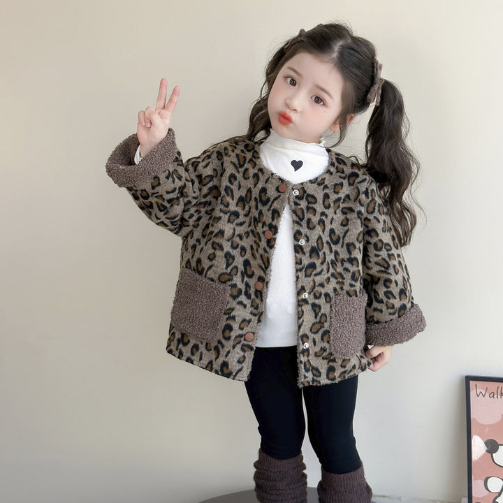 【90-140】裏ボアレオパード柄ジャケット