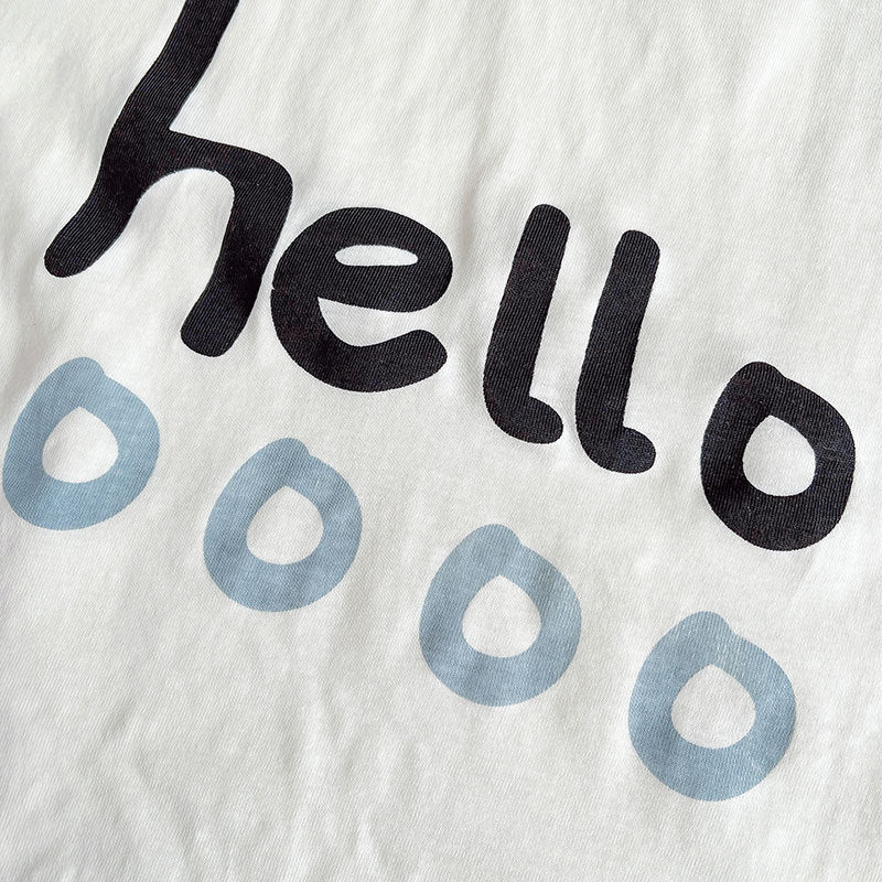 【80-120】helloラグランスリーブTシャツ