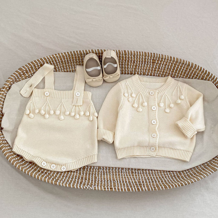 【73-100】ポンポンデザインカーディガン