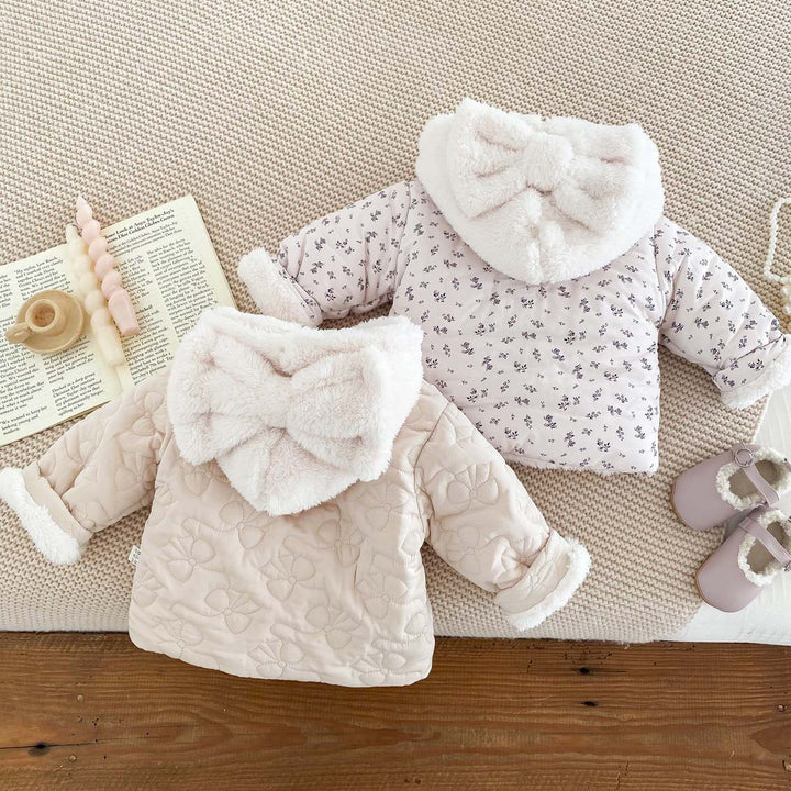 【73-100】リボンフード付きあったかジャケット