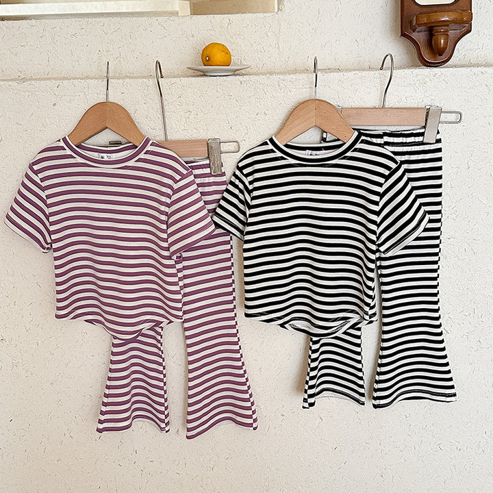 【90-140】ボーダー柄セットアップ