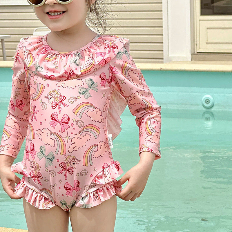 【80-135】帽子付きキュートデザインスイムウェア