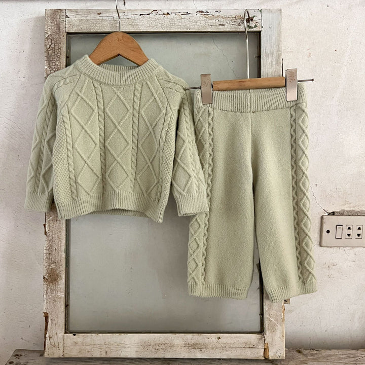 【73-110】アーガイル編みニットセットアップ