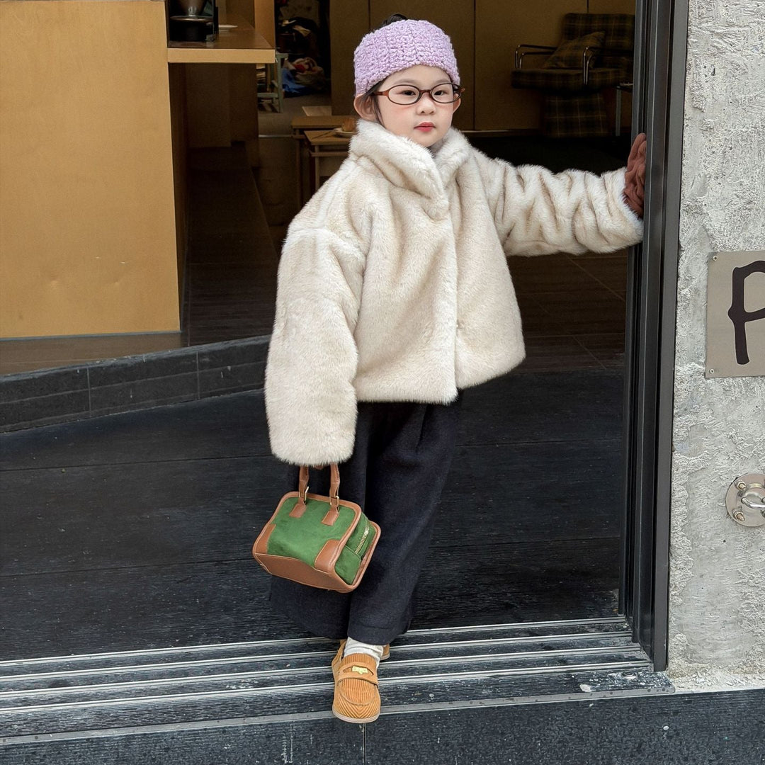 【90-140】スタンドカラーフェイクファージャケット